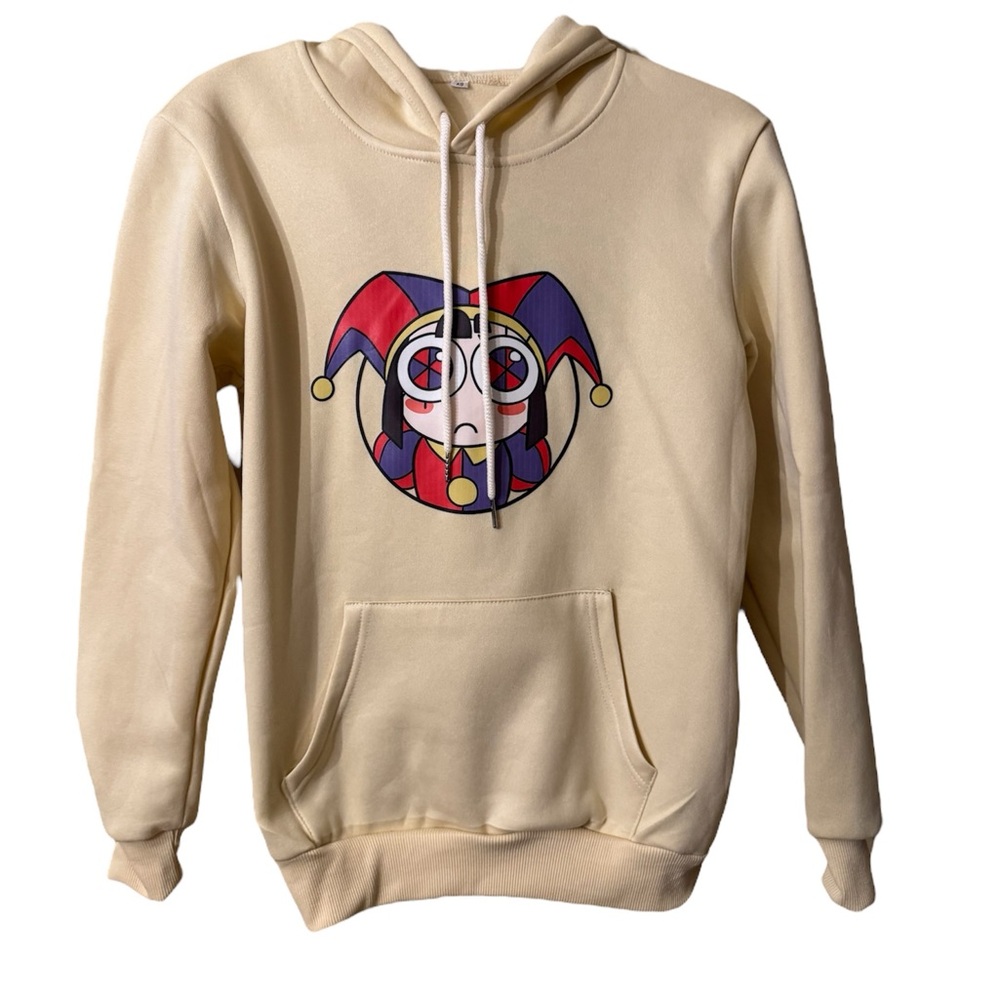 Jester Graphic Cream Hoodie size XS NWOT